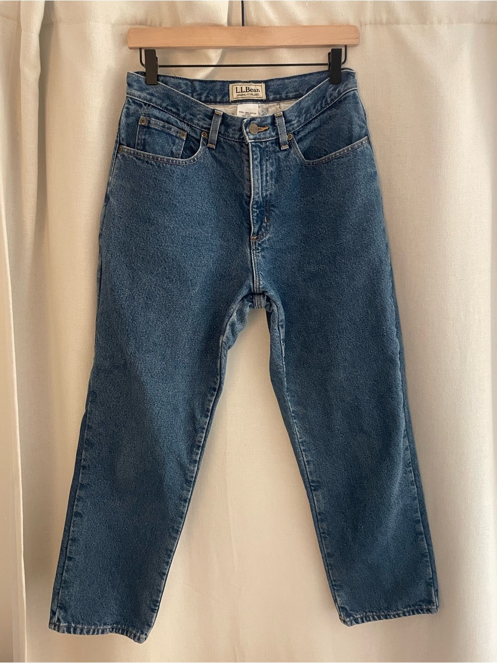L.L.Bean Denim Jeans with Floral Cotton Lining - Blue